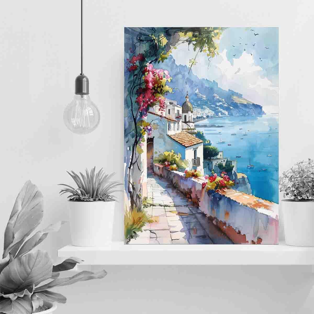Amazon.com: GeRRit Original-Italy Coast Poster,Watercolor art